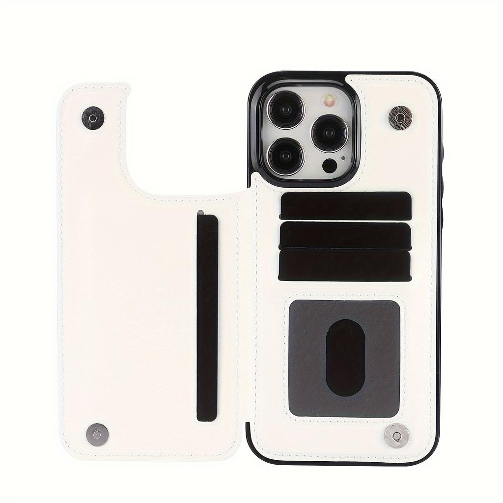 Handytasche, Brieftaschen-Handyhülle mit Kartenhalter, PU-Lederhülle mit Ständer und Kartenfächern, doppeltem Magnetverschluss und langlebiger, stoßfester Hülle für das iPhone