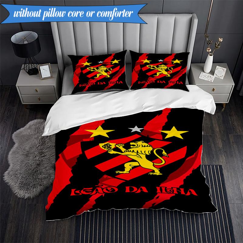 Football Club Emblem lion 3pcs K-pop music group Bedding set,Ideal for Bedroom, Dormitory,Including Duvet Cover And 2pcs Pillowcases,Fan gifts