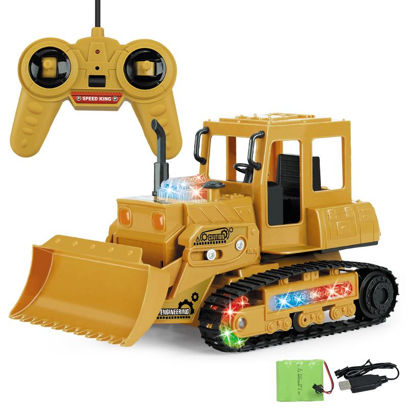 Children'S Rechargeable Wireless Remote Control Car Model, Four-Way Light Electric Construction Vehicle Toy
