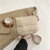 Casual Small Square Crossbody Bag for Women Minimalist Solid Color Shoulder Bag Soft Flap Purse