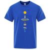 Sistema Solar Cósmico Planetas Imprimir Manga Curta Homens Rua Casual T Roupas Soltas Oversized T Camisa Masculina Verão Algodão