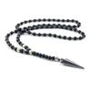 Arrow Necklace Matte Imitation Black Agate Round Bead Hematite Minimalist Harajuku Men Women Necklaces