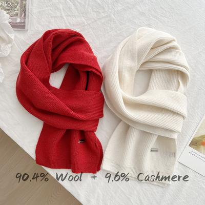 Knitted Wool Cashmere Winter Warm Women Scarf Solid Color Korea Styles Scarves Shawls Wrap Neckerchief Echarpe Bufanda Lady Gift