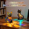 LED Animal Night Light Cat Table Lamp Night Lights For Kids Resin Spooky Home Decorations Holiday Party Birthday Holiday Indoor
