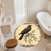 Vintage Border Crow,Round Area Rug,Carpet Rug for Living Room Bedroom Sofa Playroom Decor,Non-slip Floor Mat