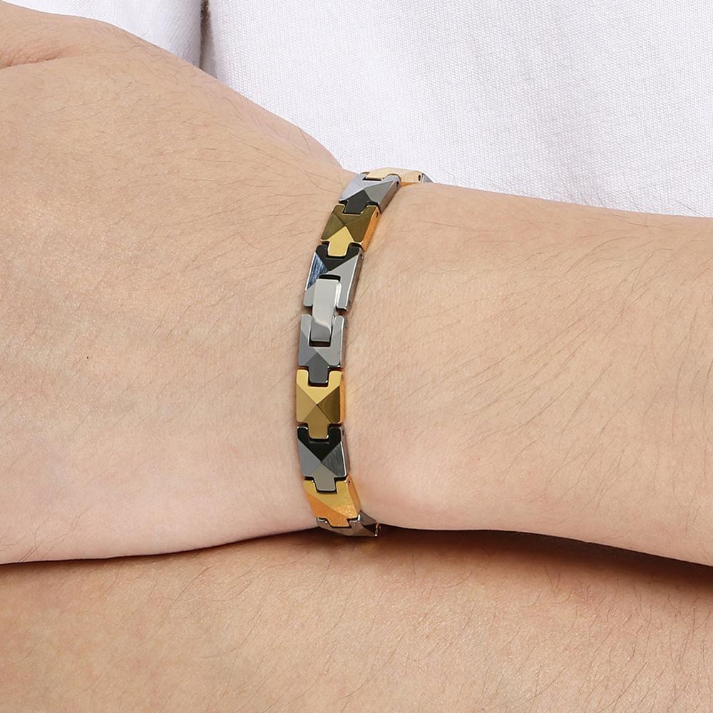 Herren Therapie Germanium Magnetarmband Wolfram Kugelketten Design Verstellbar Negative Ionen Gesundheitsarmbänder Nie zerkratzt