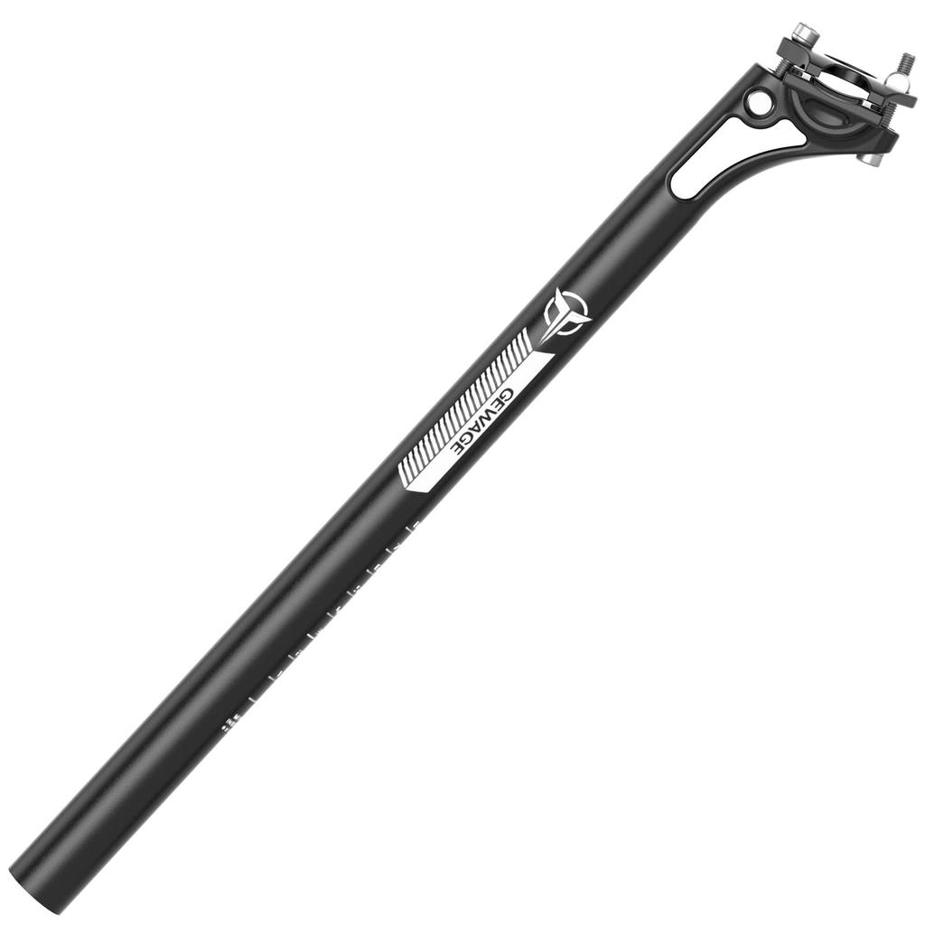 GEWAGE Bicycle 400mm Aluminum Seatpost, Black, 27.2mm, Lightweight, Long, (GE-P007)