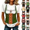 Women’s Casual Crew Neck Short Sleeve Pullover T Shirt with Oktoberfest Inspired Printed Graphic for Everyday Wear