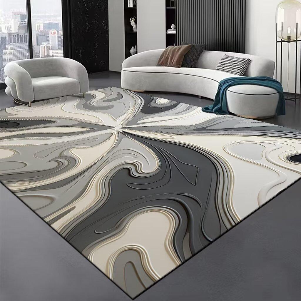 

Europe Style Simple Stripe Carpet Living Room Sofa Bedroom Bedside Study Entrance Door Rug Non-slip Light Luxury Home Decor Mat 40x60cm