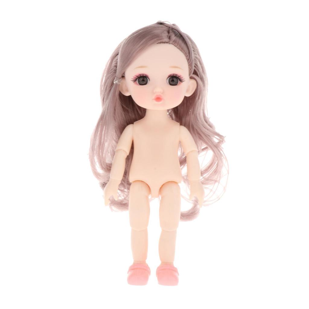 16cm Mini Dolls Body with 3 and Long Hair Girls Birthday Gift