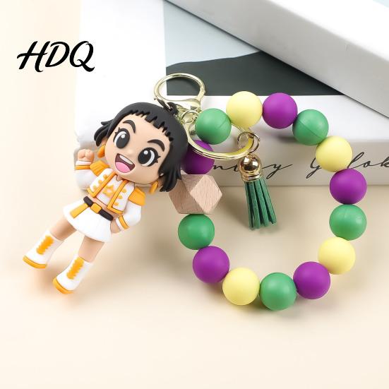 Attractive Kids Keychain Pendant Anime Doll Charm Beads Bracelet Key Companion Chain Party Favor