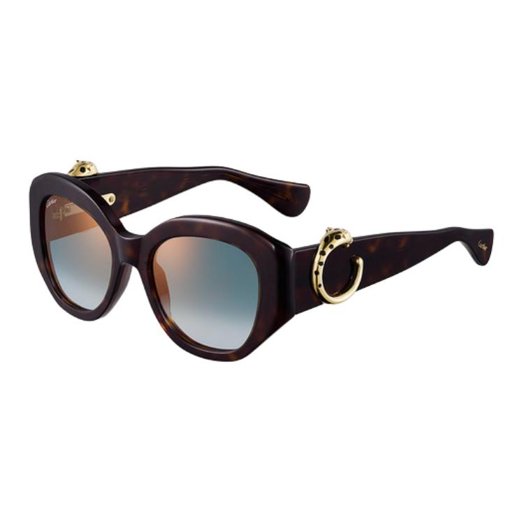 

Cartier Floral Design Cat Eye Sunglasses Unisex sunglasses Tortoise ESW00715 53,Tortoiseshell