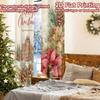 2pcs, 2D FLAT PRINTING Curtains (Without Rod) WinterCastleJoy Christmas Holiday Curtains with Digital Printing Polyester