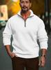 2026 CrossTUME Men's Autumn/Winter Solid Color Half-Zip Stand Collar Long Sleeve Hoodie Jacket