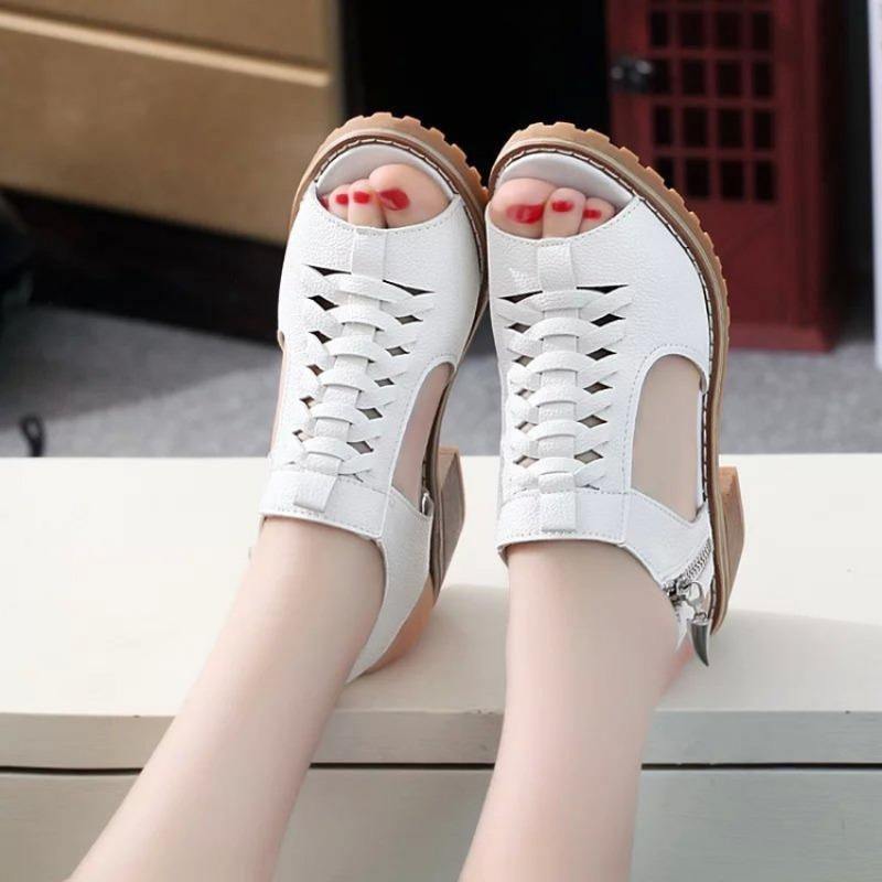 Summer New Color Women's Sandals Side Zipper Fashion Women's Sandals Women's Shoes