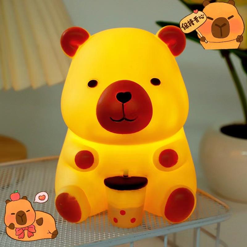 

USB перезаряжаемый капибара мягкий свет силиконовая лампа светодиодный силиконовый морская свинка ночник комнатные светильники warm lamp