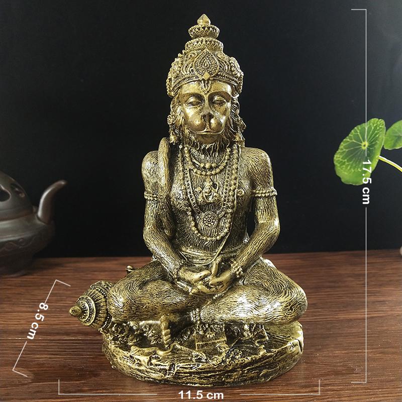 Jadefarbene Hanuman-Statue Hindu Ganesha Affengott Buddha Figur Skulptur Zimmer Büro Haus Dekoration Indien Feng Shui Handwerk