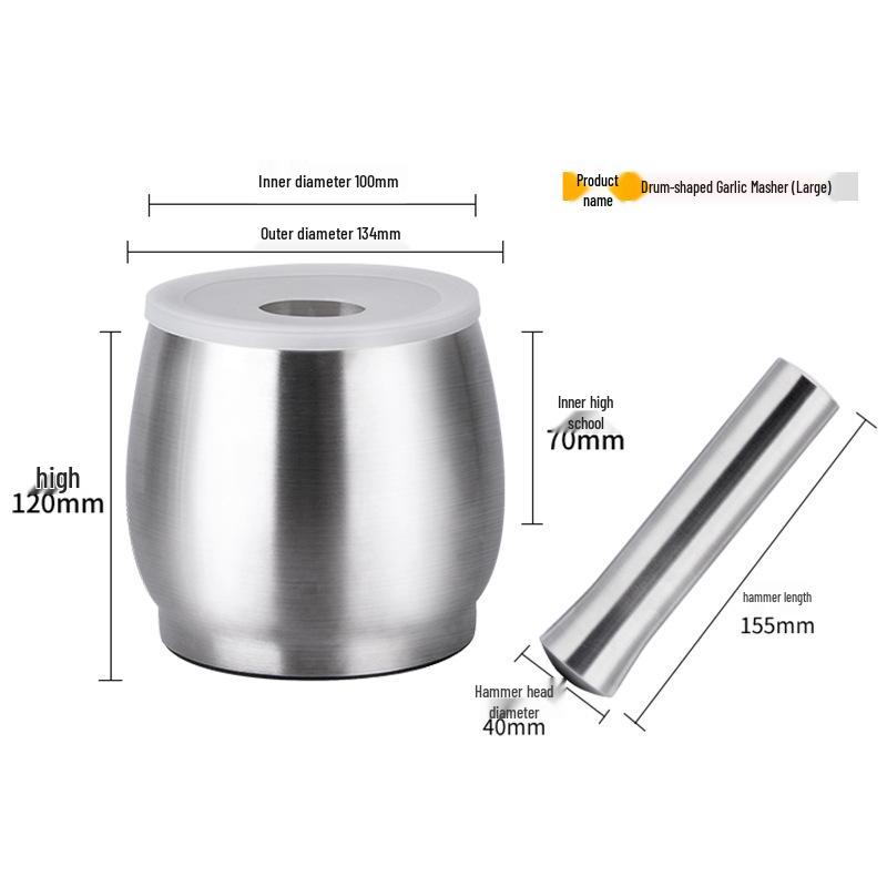 304 Stainless Steel Garlic Masher, Mincer, Peeler, and Spice Grinder