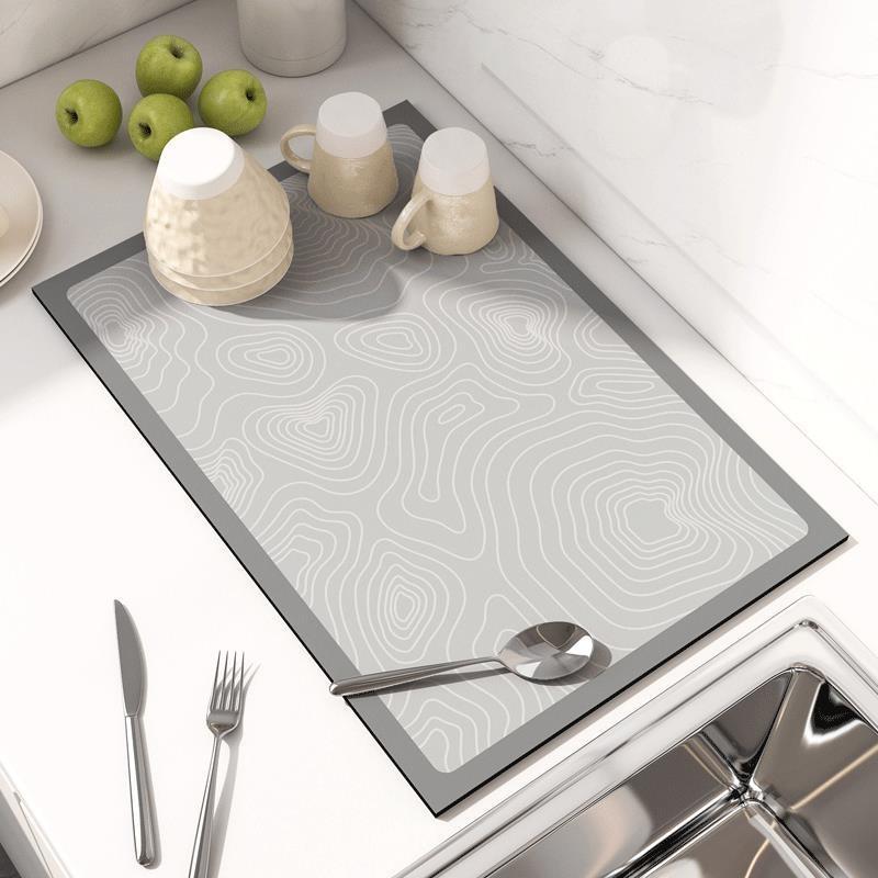 Suport Absorbent Diatomit Rezistent la Căldură Covoraș de Uscare Absorbție Rapidă a Apei Covoraș de Blat de Bucătărie Covoraș Pătrat pentru Masă