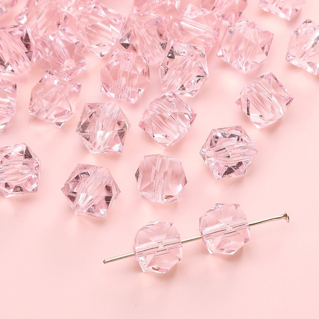 Handmade Beads Diamond-shaped Faceted Beads Acrylic Transparent Irregular Faceted Round Beads Beads DIY Bracelet Cell Phone Chain Jewelry Loose Beads