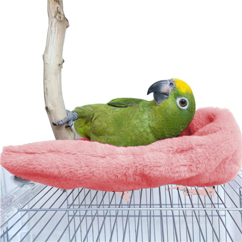 Soft Plush Bird Hammock Winter Windproof Bird Parrot Cage Hanging Bed Parakeet Cave Hideout Tent Pet Birds Nest Supplies Parrot Warm Bird's Nests