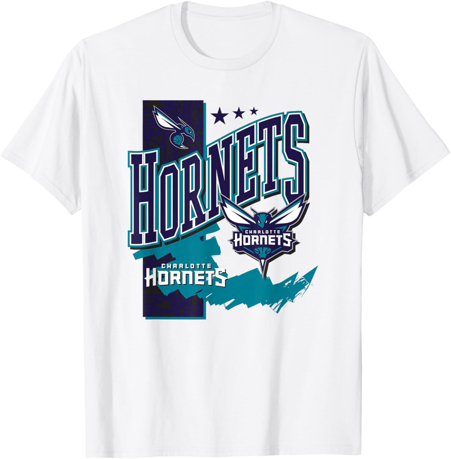 NBA Official Charlotte Hornets Barred Player T-Shirt S разноцветный