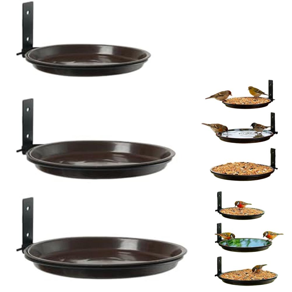 Weather Resistant 3 Pack Tree Mounted Bird Feeder and Bath with Foldable Space Saving Design for Outdoor Garden