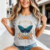 Moth and Moon Graphic Print Tees for Unisex and Unisex Vintage Style Short Sleeve TShirts