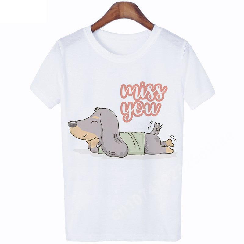 Legrační trička s potiskem jezevčíka pro ženy s krátkým rukávem Y2K Top tričko s grafikou Harajuku Kawaii oblečení oversized ležérní tričko