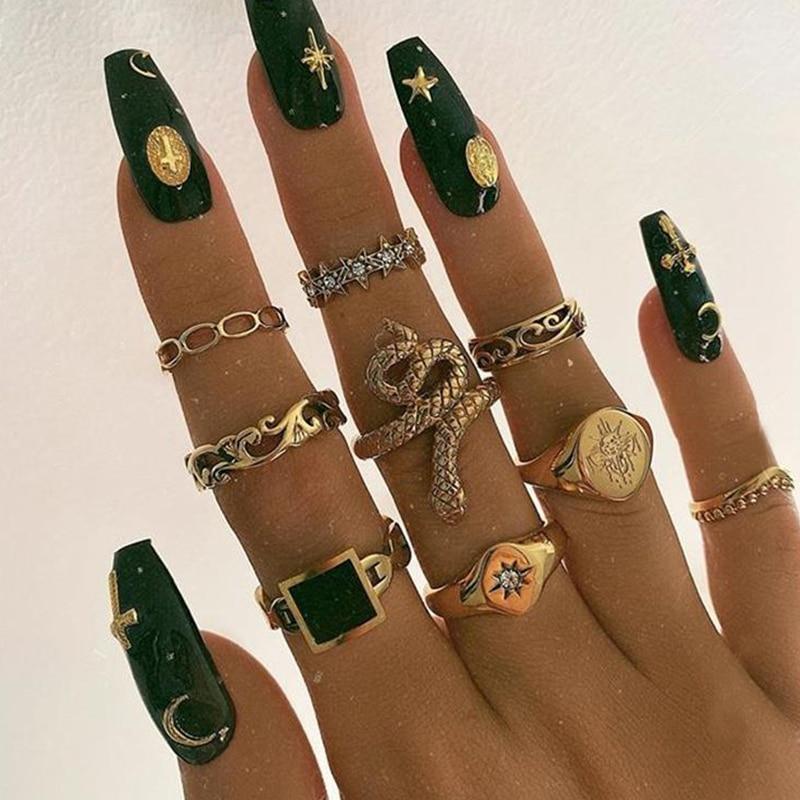 Snake Rings for Women Fashion Jewelry Ring Sets Vintage Bague Femme Rings for Girls Adjustable Finger Ring Anillo