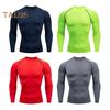 Men Sport Top 3D Slim Fit High Elasticity Round Neck Quick-drying Long Sleeves Slim Fit Compression Figure Shaping Gym Running Basketball T-shirt