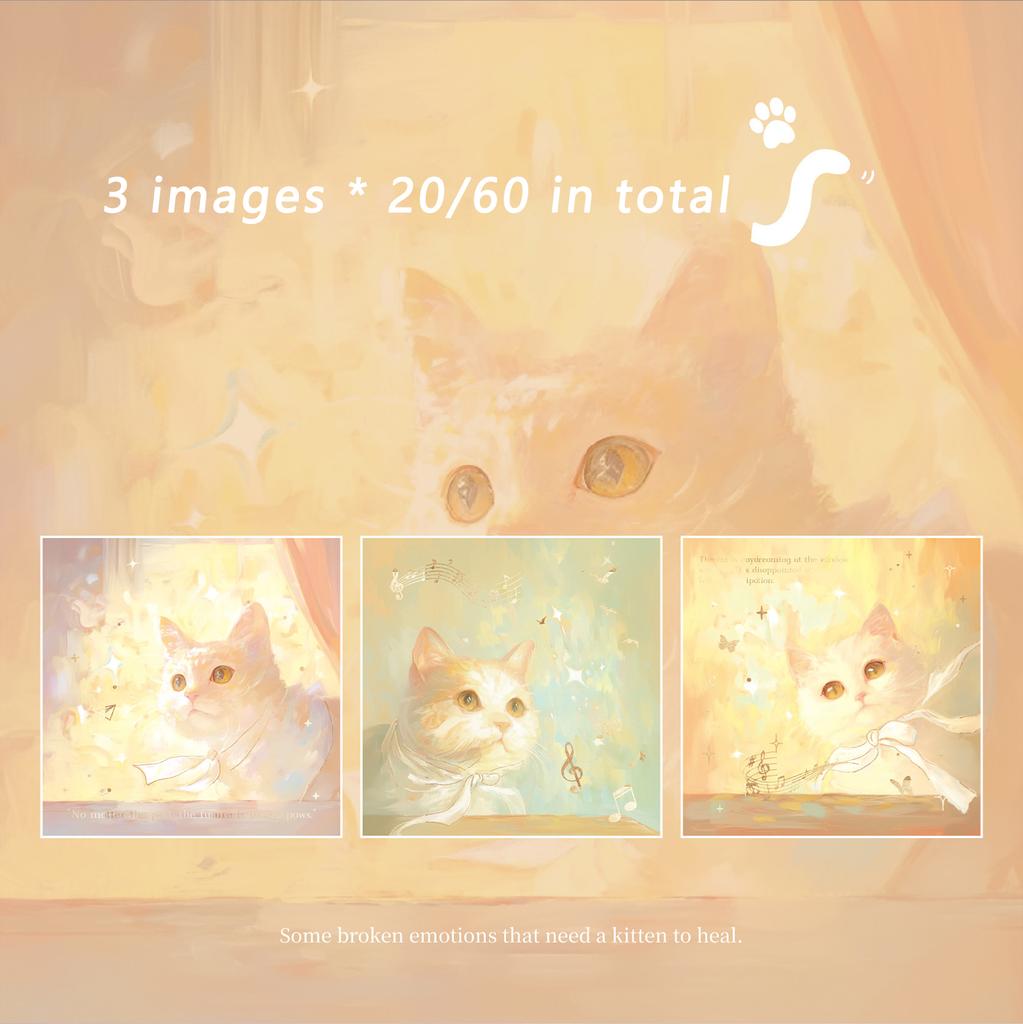 60 Sheet 3.15-inch Korean Cat Themed Student Memo Pad