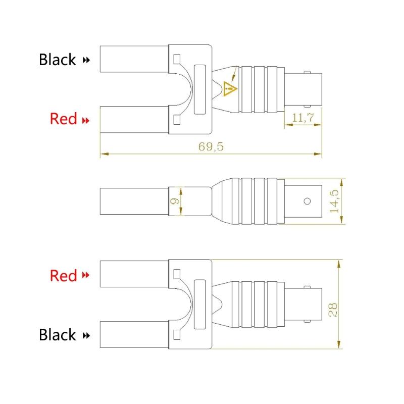 BNC Test Line Adapter Socket for UT81B UT81C Multimeter Oscilloscope Accessories Detachable BNC Adapter Plug Portable