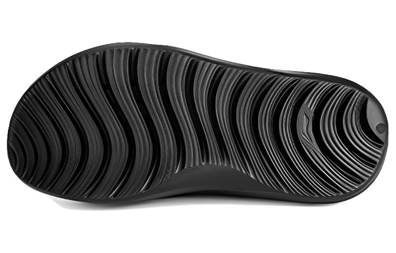 Li Ning Slip Resistant Abrasion Resistant EVA Quiet Slide Slippers Unisex Black LNXU931-1