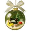 Snow Globe Ornament with Sewing Machine Theme for Holiday Decoration Hanging On Christmas Tree or Craft Space Display
