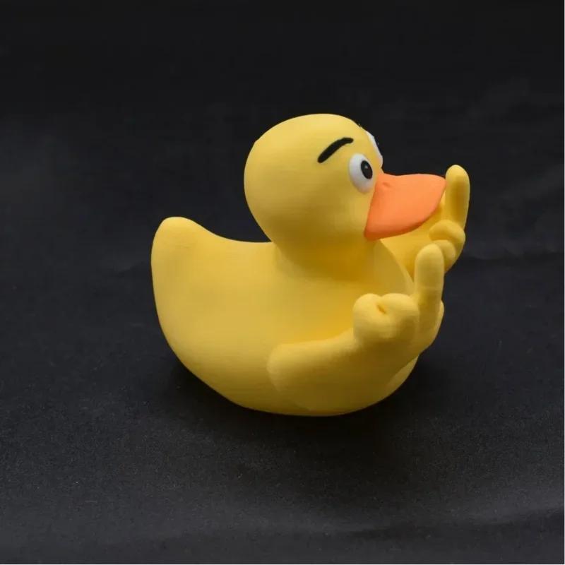 Duck hands with middle finger ornaments home garden resin craft design ornaments cute duck swimming office desk funny decorative