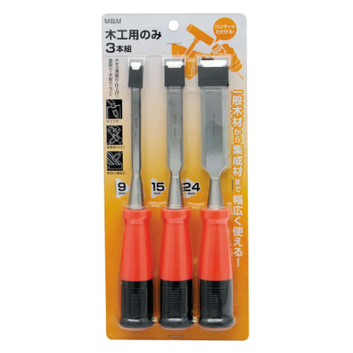 Takagi M&M Woodworking Chisel Set of 3 Regular [For Woodworking, Installing Hinges, Fixing Grooves On Thresholds, Etc.] [Can Be Hit with a Hammer] [Fo