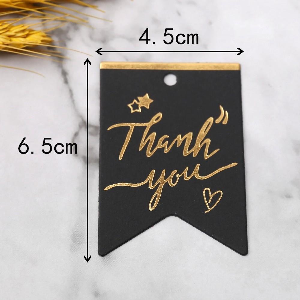 100pcs Black White Paper Thank You Tags Handmade Gift Tags Packing Labels  Party Label Stickers