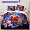 3PC Custom Name Christmas Magic Scene Bedding Set Duvet Cover Closure Includes 1 Duvet Cover & 2 Pillowcases for Bedroom