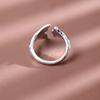 Adjustable Open Ring Women Men Sterling Fish Tail Design Vintage Retro Artisan Style Jewelry Gift