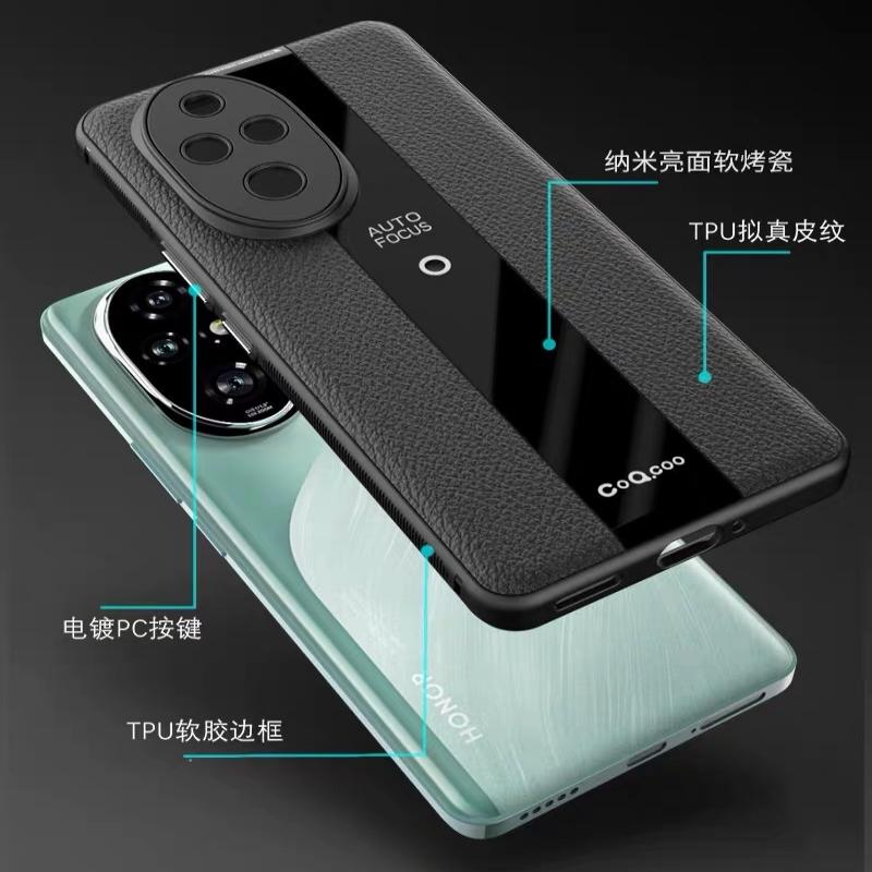 Leather Phone Case For Honor 200 Case Stylish Luxury Soft Back Cover For Honor200 5G Camera Protection Shell Shockproof Bumper