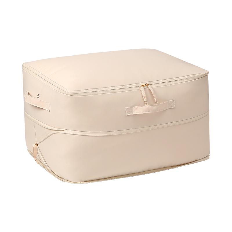 Anqin Moisture-Proof Quilt Storage Bag - Large Capacity, Thickened, Silk & Cotton Compatible, Rice White