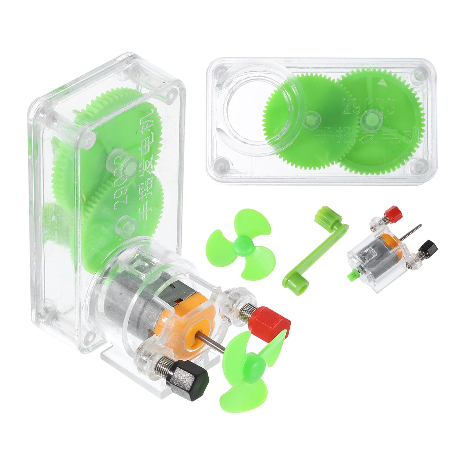 

PATIKIL DIY Generator Motor Set 4 Pieces Mini Hand Generator Motor Assembly Kit Hand Crank Generator for LED Bulb Windmill
