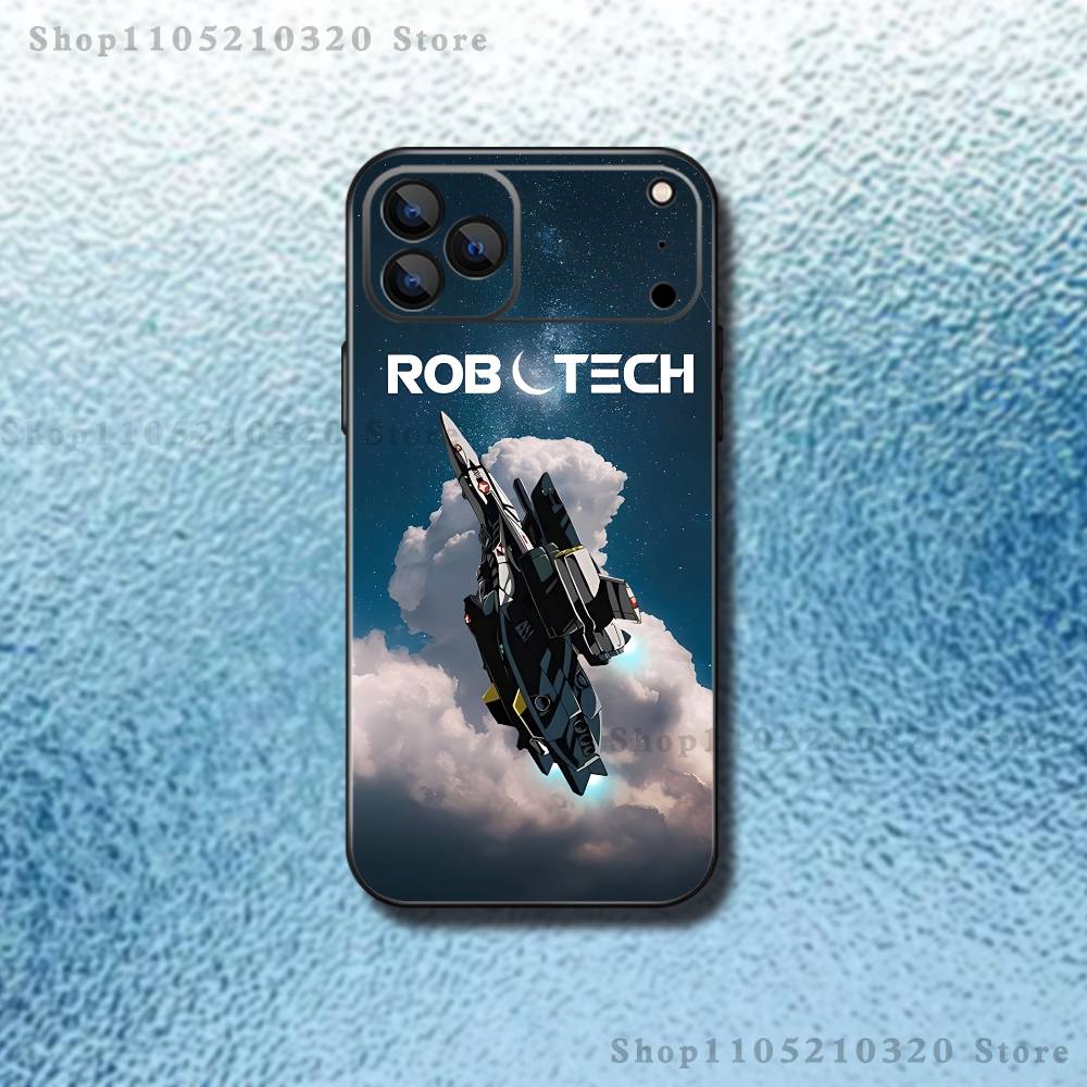 R-Robotech Macross Phone Case For iPhone 17,16,15,14,13,12,Pro,Max,Plus,E,SE4,Air,Mini Black Soft Box