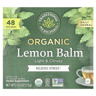 Traditional Medicinals Organic Lemon Balm, Caffeine-Free, 48 Tea Bags, 2.53 Oz (72 G)