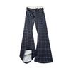 Eean summer sports thin fitcl ice silk navy blue casual plaid pants men's straight pants comfortable American versatile