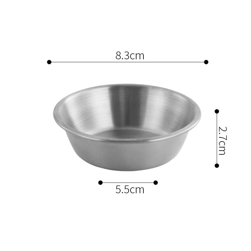 1 stycke 304 rostfritt stål matförvaringsbricka förtjockad såsdipsål snackstallrik kimchi tallrik hot pot utomhus servis