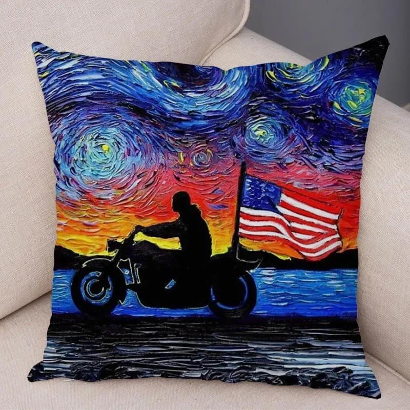 Colorful Pet Shepherd Dog Cushion Cover Pillow Case Pillow Covers Decor Oil Painting Cartoon Animal  Pillowcase 45x45