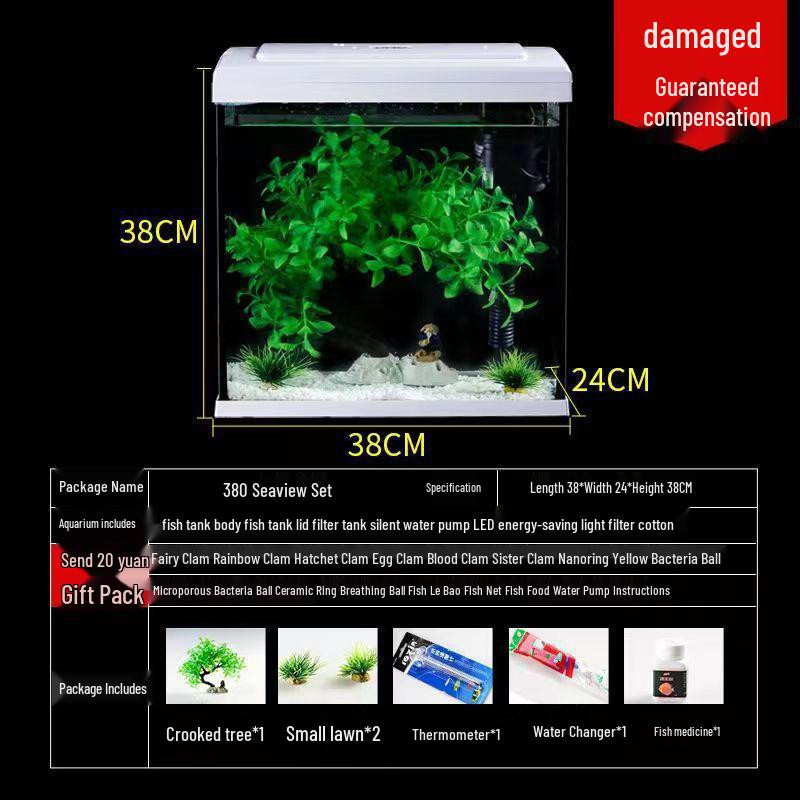 Clear Right Angle Desktop Aquarium for Living Rooms, Balconies, and Offices