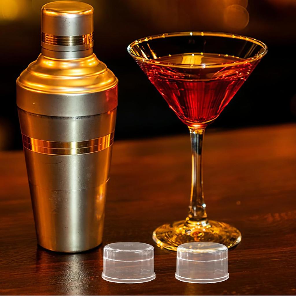 Hemoton 10 Pack Plastic Shaker Cup Tea Shaker Cup Cap Cocktail Shaker Lids